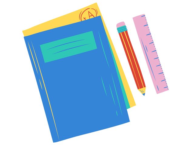 Illustration of school supplies