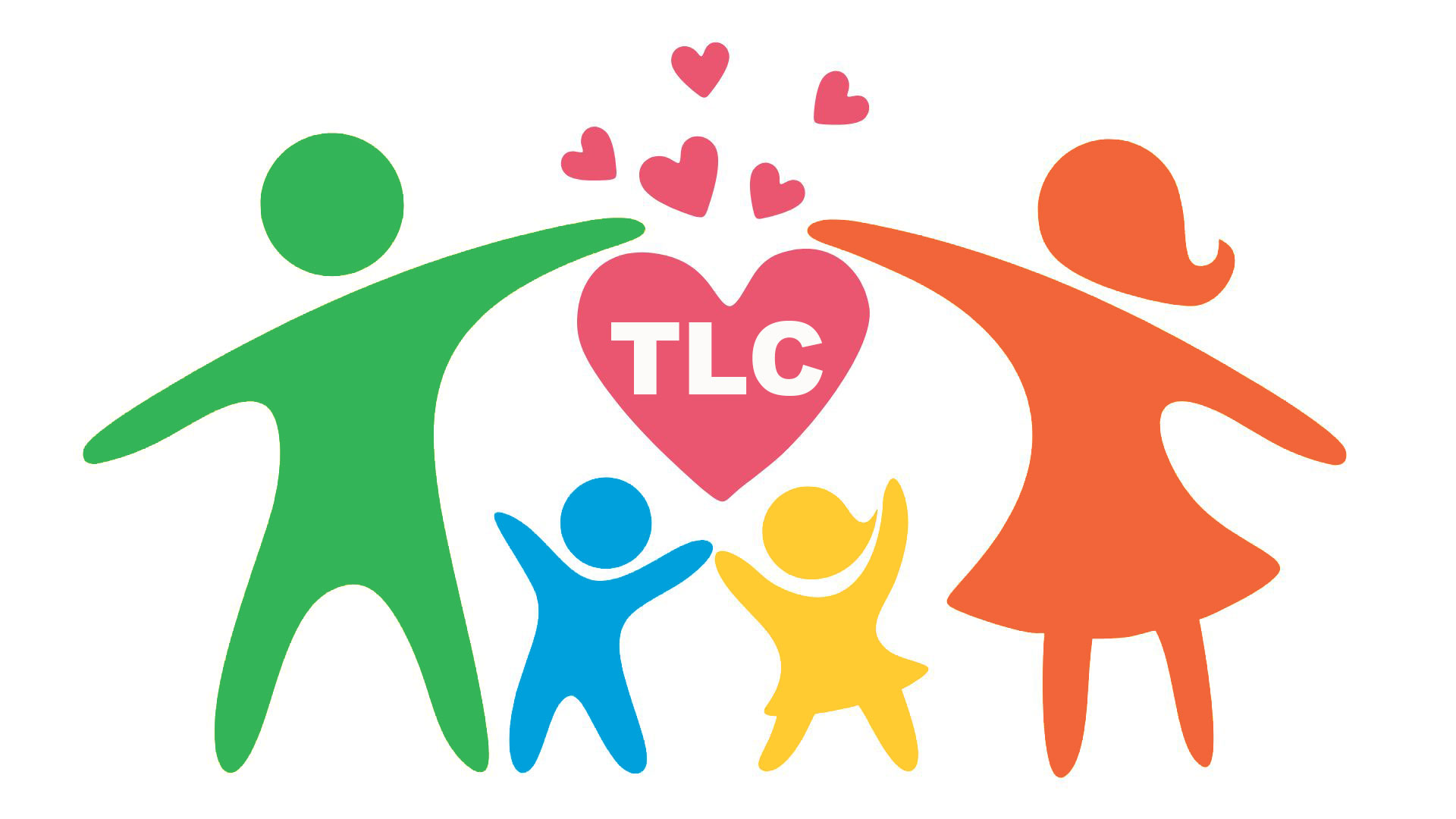 Family with a heart and the initials tlc