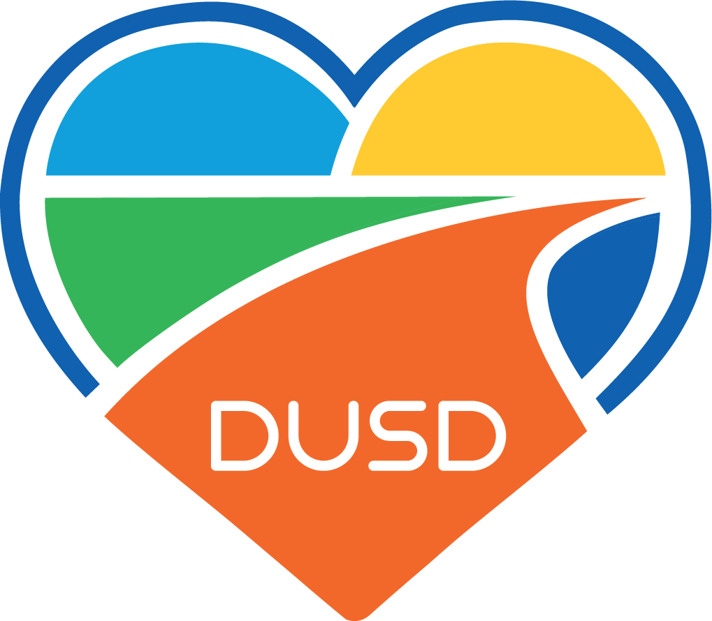 DUSD logo in the shape of a heart