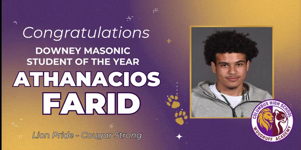 Congratulations Downey Masonic Student of the Year Athanacios Farid