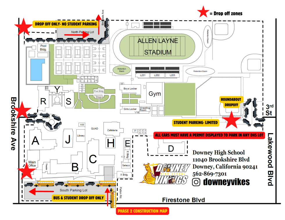 Dhhs Grounds Map DHS Parking Lot Construction & Closures- Please Read! | Downey High School