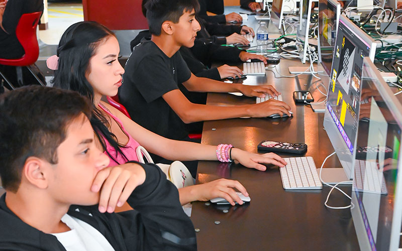 Students in a computer lab