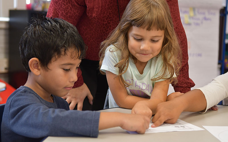 students working together