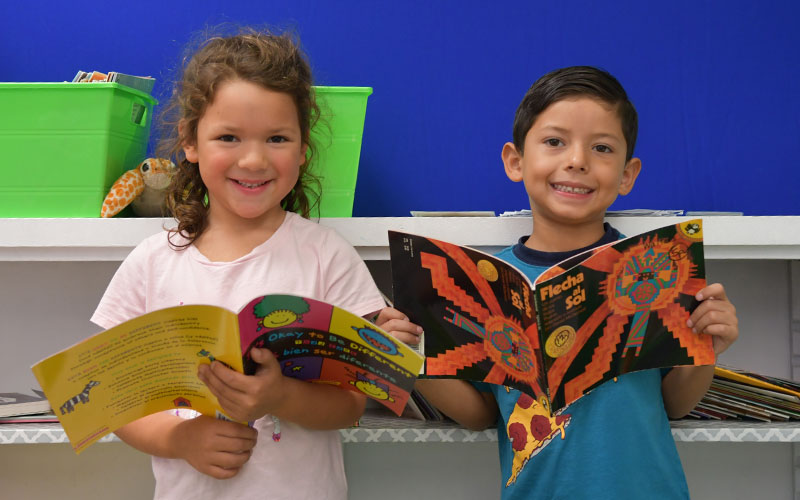 Students reading books