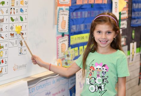 Girl making a presentation