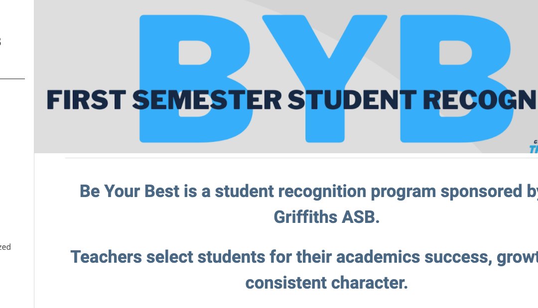 First Semester Student Recognition