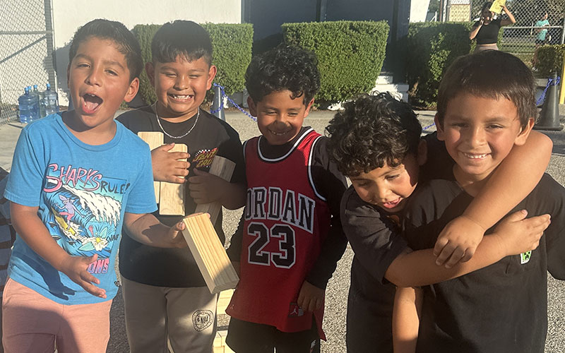 group of friends on playground