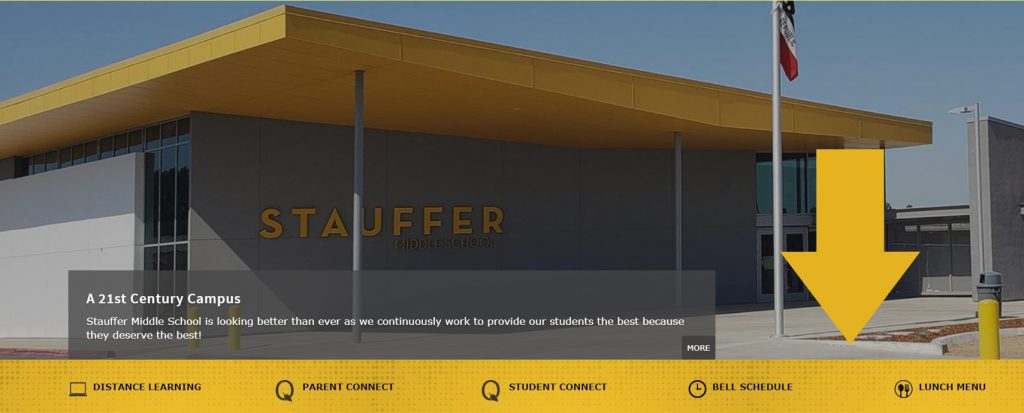 screenshot of website main menu