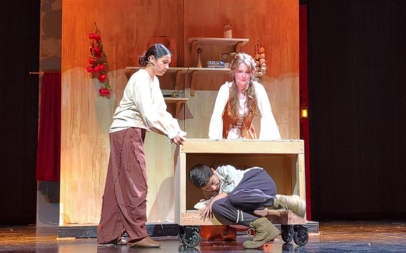scene from a student drama production