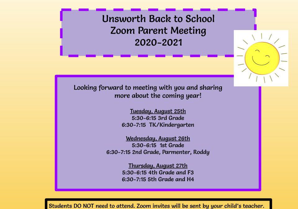 Back to School Nights