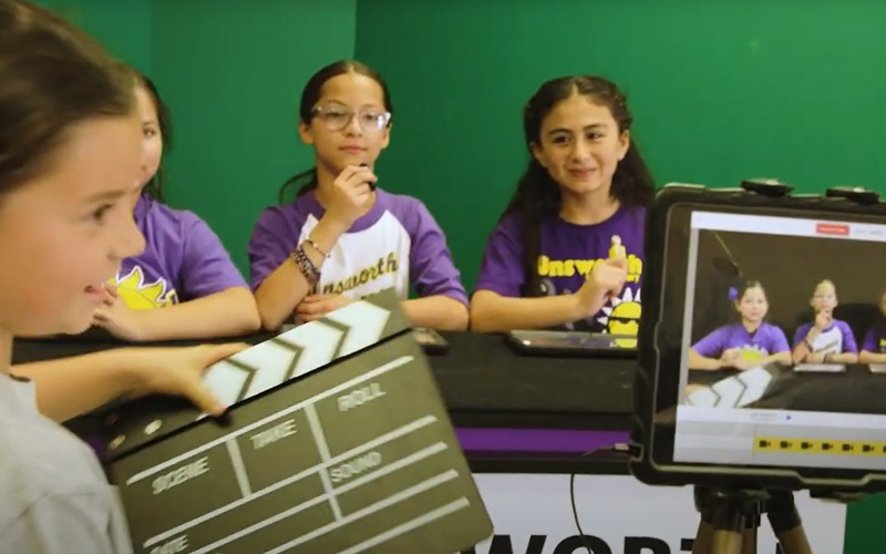 2 Rio Hondo students on ipads