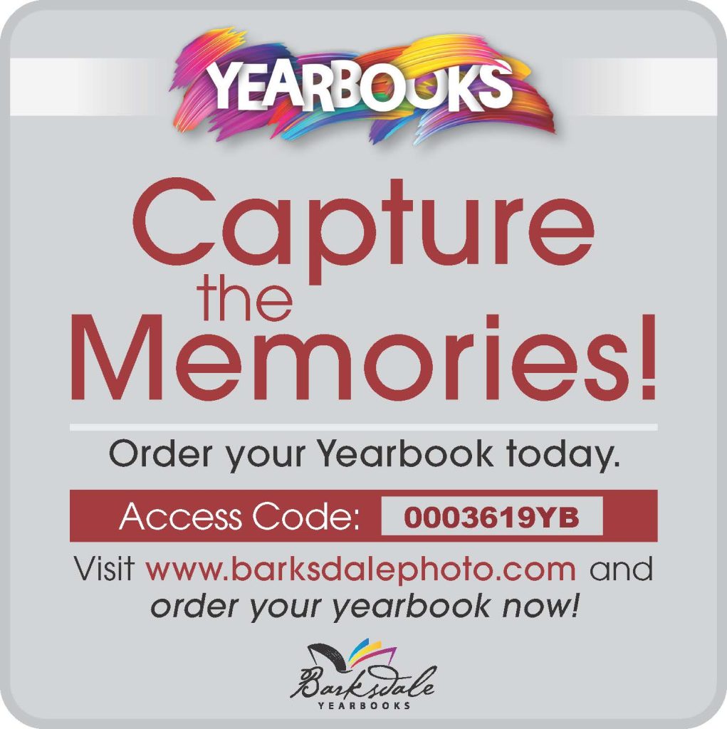 Yeabooks: Capture the memories. Order your yearbook today.
Visit www.barksdalephoto.com and order your yearbook now. Access code: 003619YB