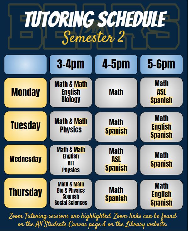 Tuesday Tutoring for Spanish - News and Announcements 