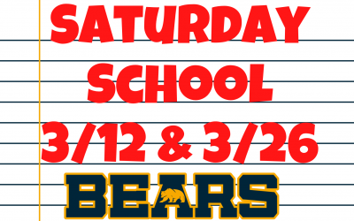 Saturday School 3/12 & 3/26