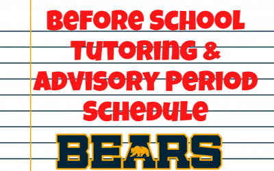 Before School Tutoring & Advisory Off Period Schedule