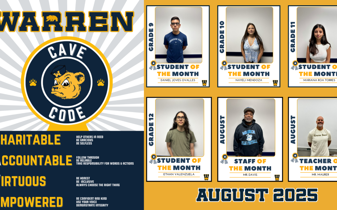 August 2025: Students & Staff of the Month