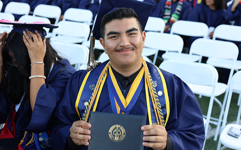 Students at an award ceremony