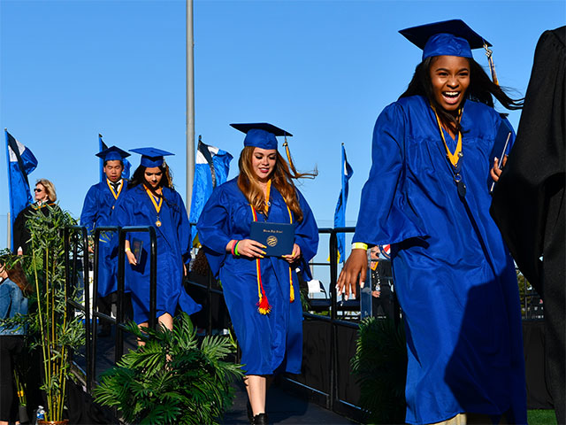 students at graduation