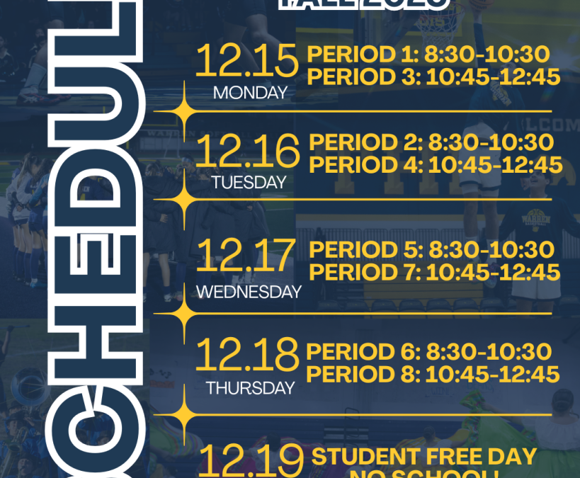 Finals Week Schedule: Fall 2025