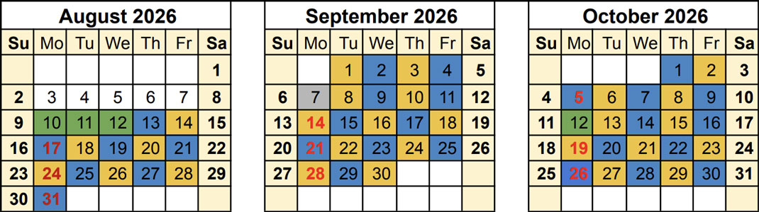 august to october