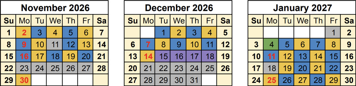 november to january