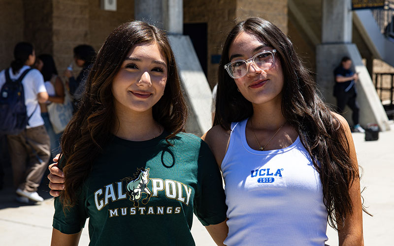 students in college shirts