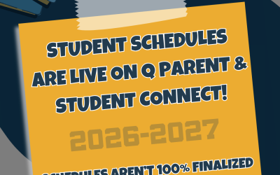 2026-2027: Student Schedules are Live & Schedule Change Request Form are Open!