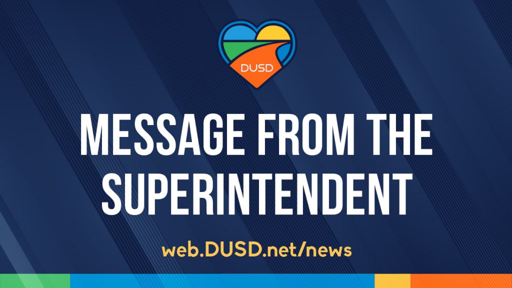 Image Reads: "Message from the Superintendent"