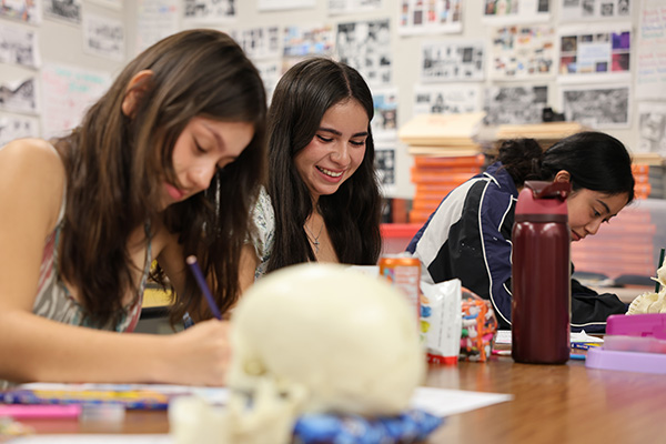 students in a dual enrollment classroom setting