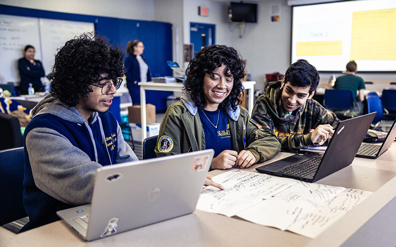 Students in a serious academic course